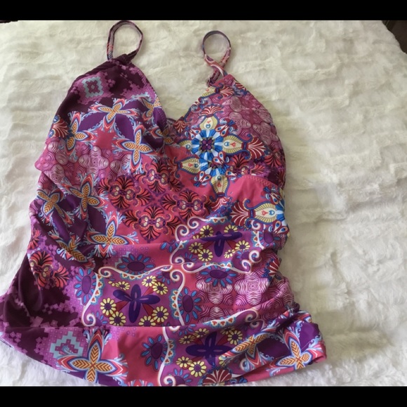 Cutest purple tankini 2 piece bathing suit. NWT. - Picture 6 of 8